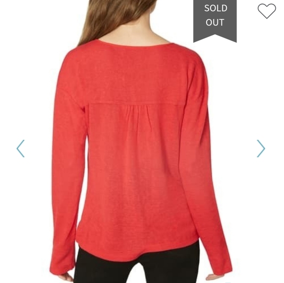 Sanctuary Sienna split neck Red woven top Small - Picture 3 of 8